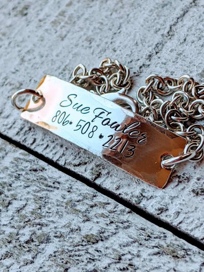 Medical Alert Bracelet Hand Stamped Alzheimer/'s Dementia Epileptic. Diabetic