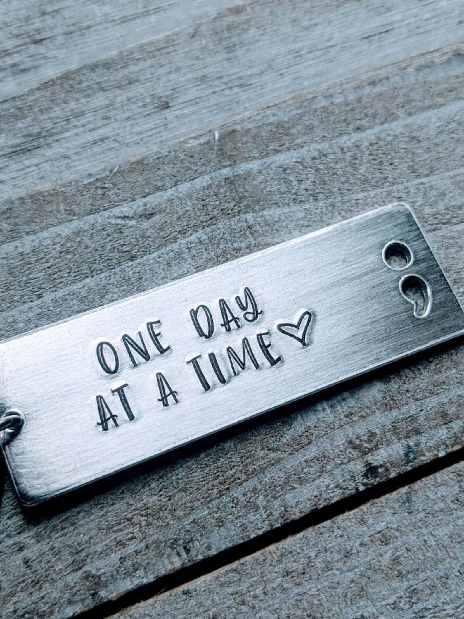 One Day at a Time. Sobriety Key Chain/ Sober/ Clean and Sober/ Etsy