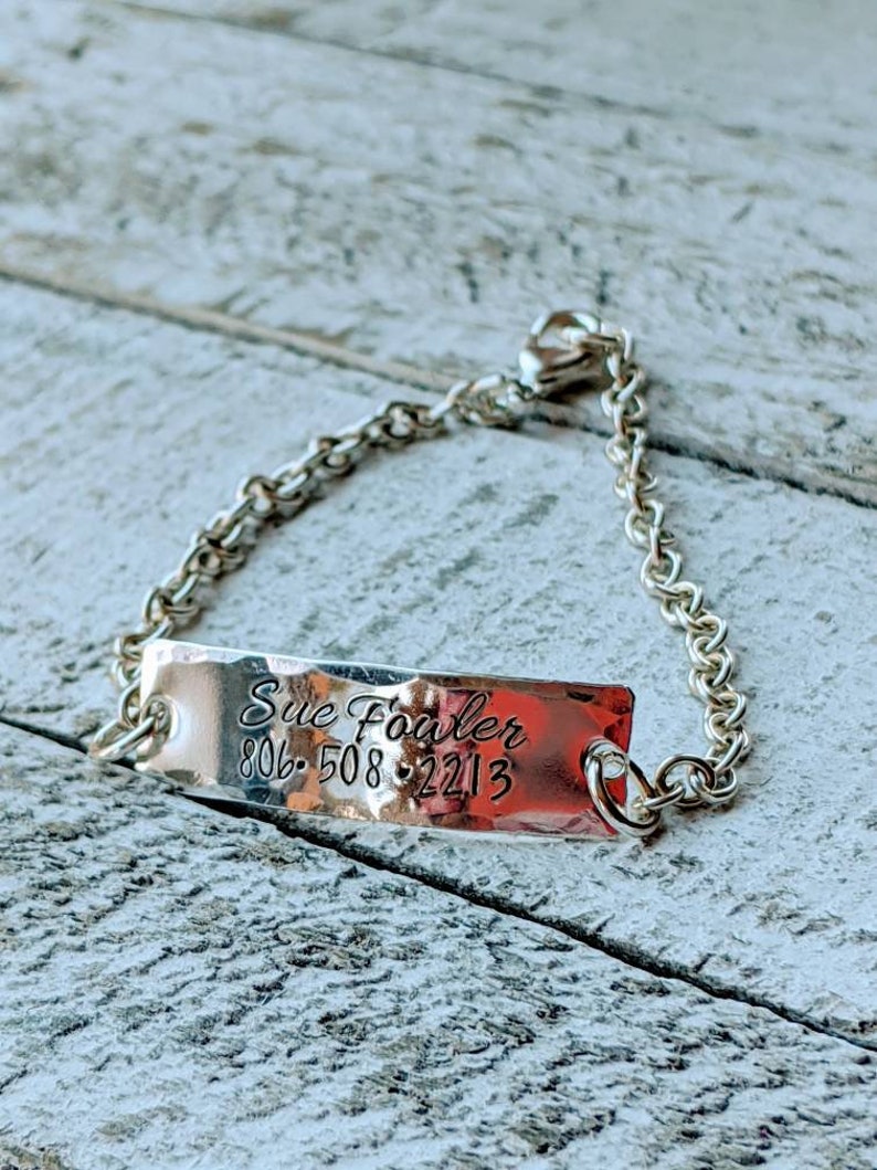 Medical Alert Bracelet Hand Stamped Alzheimer/'s Dementia Epileptic. Diabetic