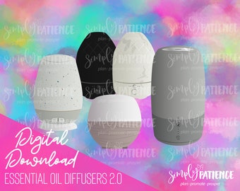 Digital and Printable Essential Oil Diffuser Planner Images and Stickers