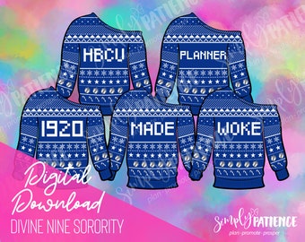 Digital and Printable ZPB Divine Nine Sorority Sweater Planner Stickers