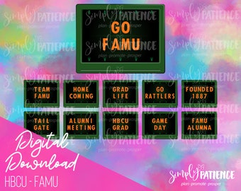 Digital and Printable HBCU FAMU Planner Stickers