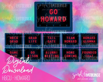 Digital and Printable HBCU Howard Planner Stickers