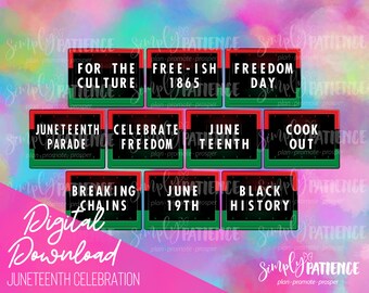 Digital and Printable Juneteenth Celebration Planner Images and Stickers