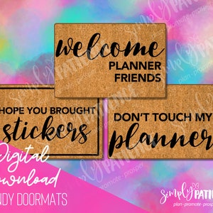Digital and Printable Planner Doormat Images and Stickers