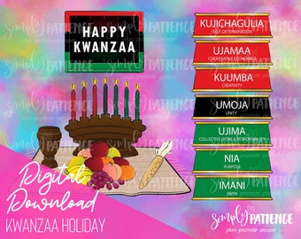 Digital and Printable Kwanzaa Holiday Images and Stickers