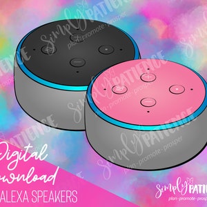 Digital and Printable Ask Alexa Speaker Planner Stickers image 1