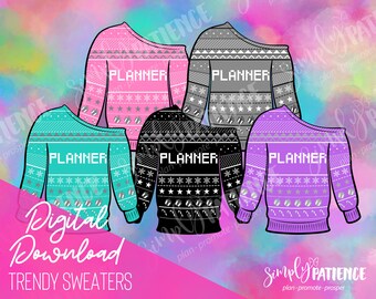 Digital and Printable Planner Sweater Planner Stickers