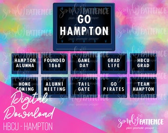 Digital and Printable HBCU Hampton Planner Stickers