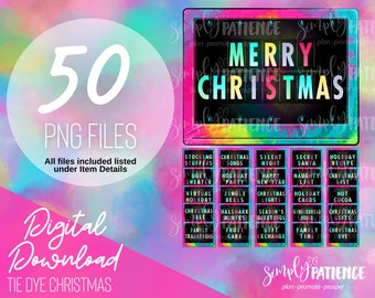 Digital and Printable Tie Dye Christmas Planner Stickers