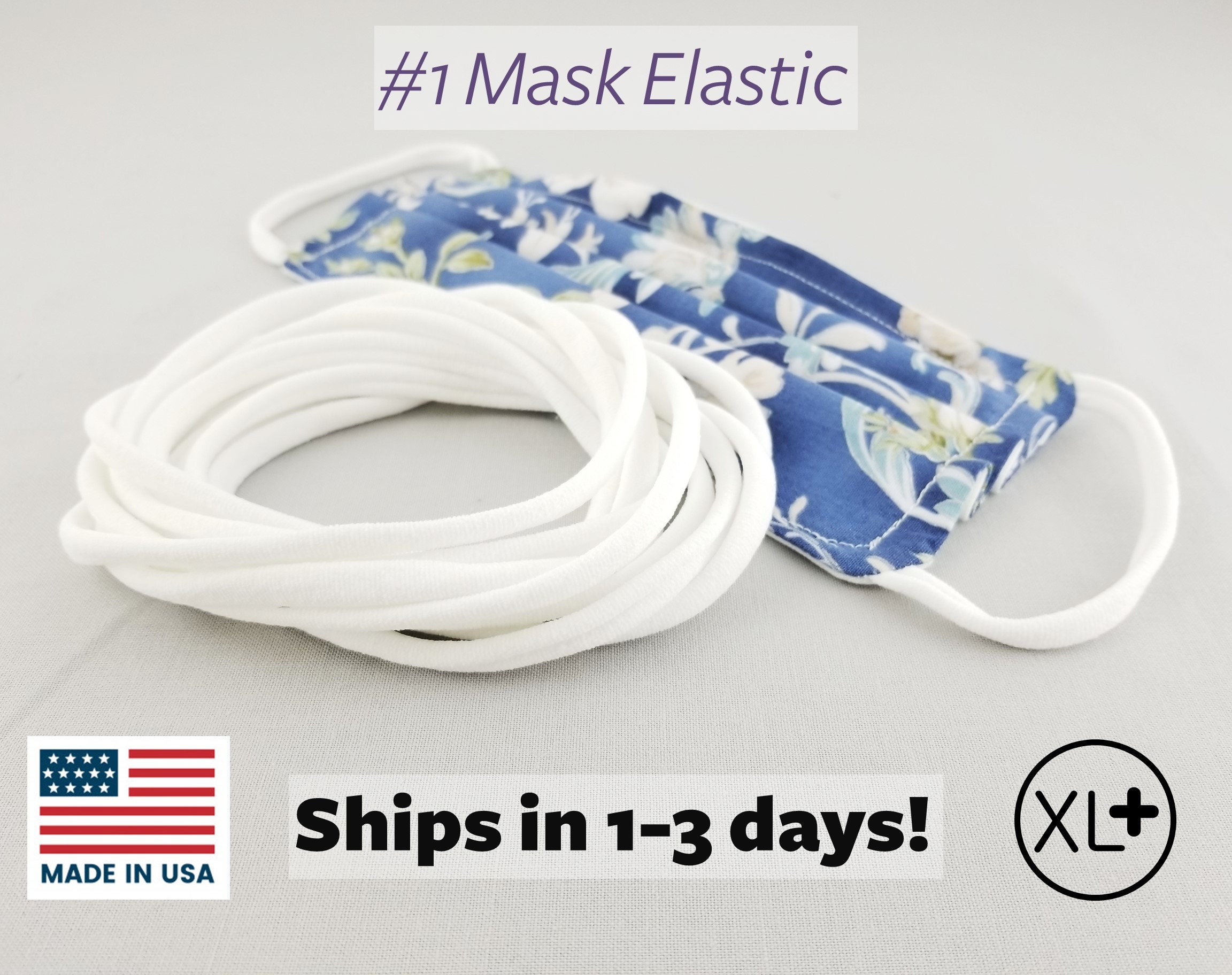 XL+ Facemask Elastic, Nylon Headband, Ear Loops/Hoops, Stretchy Baby …