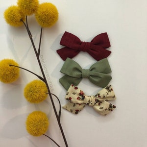 Fall COTTON Schoolgirl Bows Baby Headband Nylon Headband Clip Hand-tied Hair Bow Soft Classic Dainty Girl Newborn Toddler