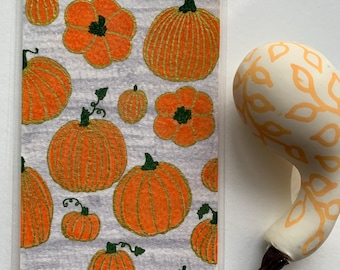 Handmade Watercolor Pumpkin Bookmark, Laminated Fall Book Accessory
