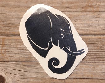 Elephant head vinyl sticker, Car stickers, Car Decals, Laptop stickers, Laptop Decal, Vinyl Decal, Ipad stickers, Stickers, Decals