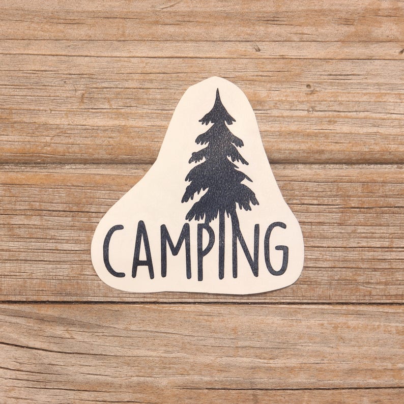 Camping Vinyl Sticker, Car stickers, Car Decals, Laptop stickers, Laptop Decal, Vinyl Decal, iPad stickers, Stickers, Decals image 1