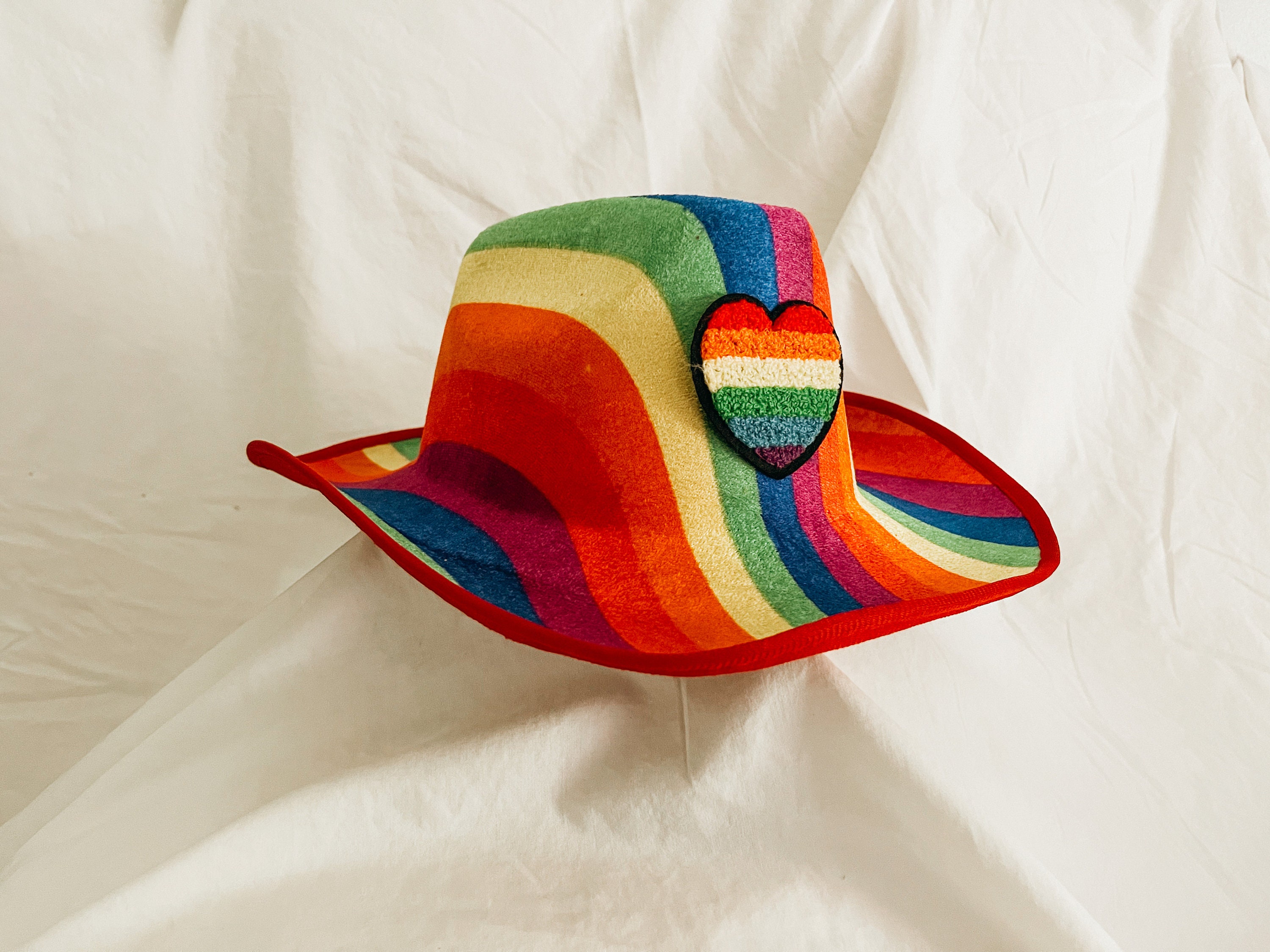 ?Rhinestone Rainbow Striped Cowboy Hat SUPERSTAR Rhinestone Cowboy Hat Various Colors Blue Purple  main image 2