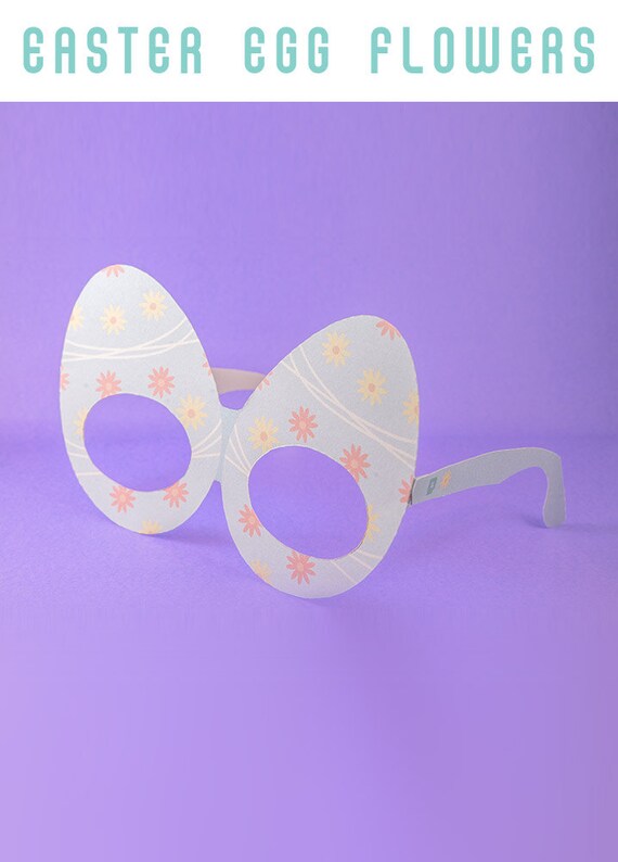 easter eggs flowers printable diy easter party glasses mask etsy