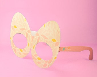 Easter Eggs Petals - Printable DIY Easter Party Glasses Mask Template