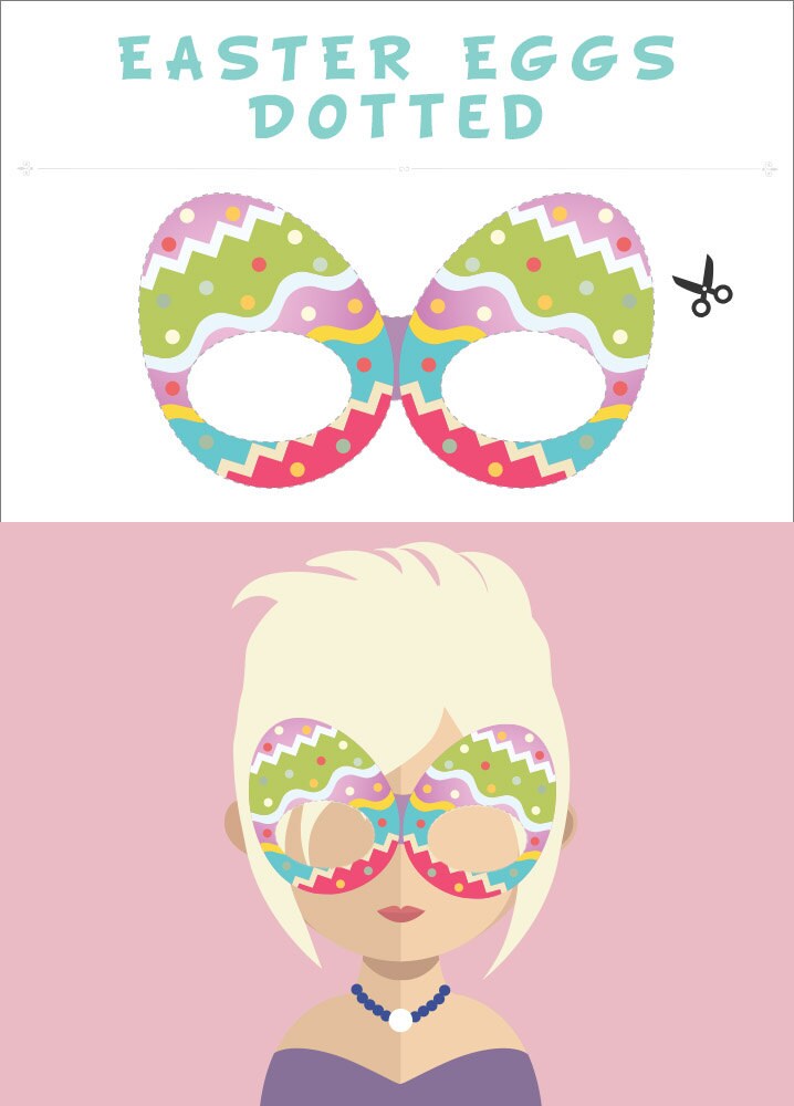 Easteregg Dotted - Printable DIY Easter Party Glasses Mask Template - Etsy