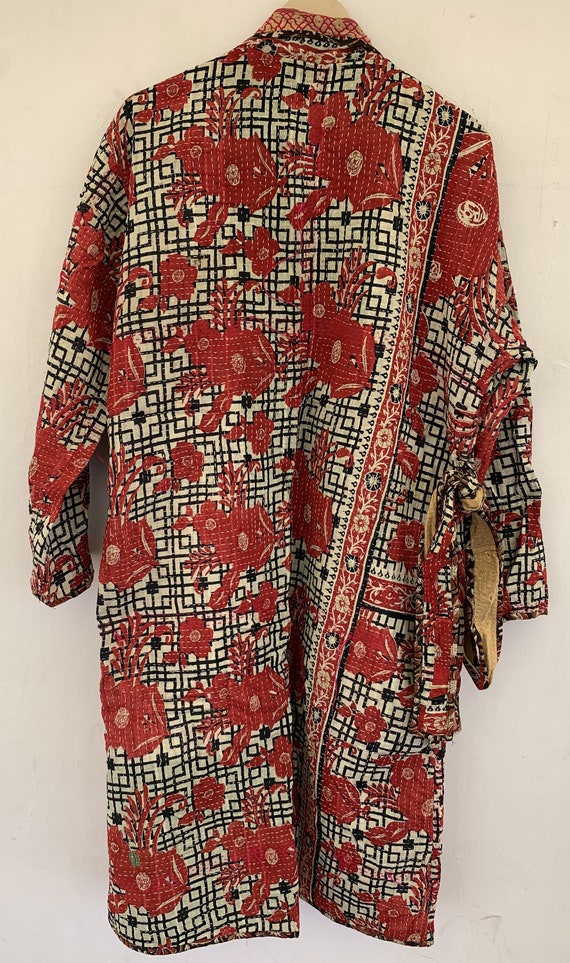 Bath Robe,100% Cotton Vintage Kantha  Patchwork H… - image 4