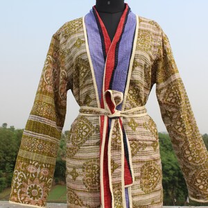 Bath Robe,100/% Cotton Vintage Kantha Patchwork Handmade Kantha Stitch Robe,Cotton Kimono,Swim Wear,Night Wear Free Size,Winter Jacket