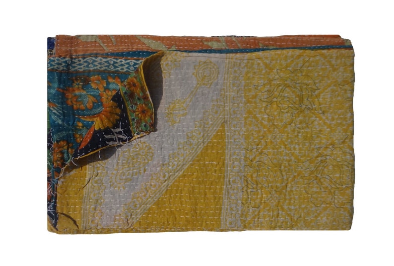 Throw Beach Tapestry #106 Cotton Blanket Handmade Baby Blanket Vintage Kantha Quilt Twin Size Quilt
