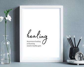 Healing Definition Printable | Minimalist Art | Printable | Wall Decor | Healing Print | Trauma | Type Poster | Instant Download