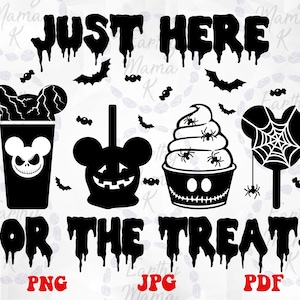 Nur hier für die Snacks png pdf jpg Halloween Familie Urlaub Freizeitpark Snackziele Halloween Sublimation Transfer digitaler Download