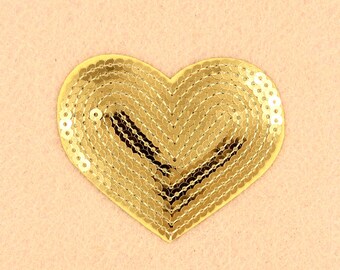 Heart Sequin Patch Iron on Patch DIY Patch Embroidered Patch Applique Embroidery 8.3x7cm