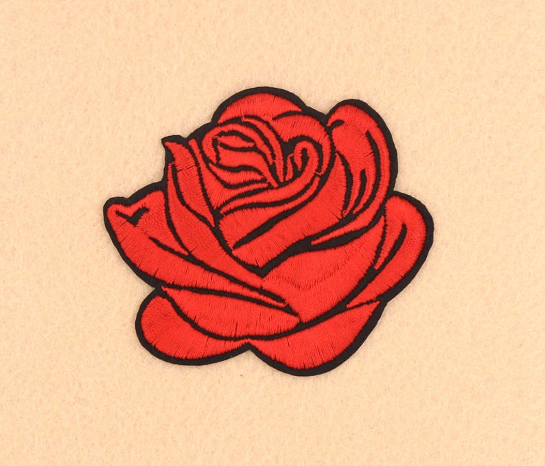 Rose Patch Iron on Patch DIY Patch Embroidered Patch Applique Embroidery 7.3x6.9cm image 1