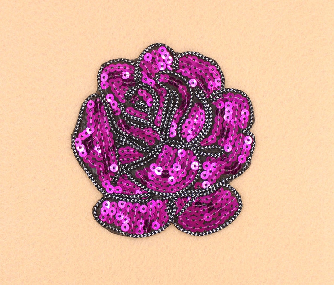 Rose Patch Sequin Patch Iron on Patch DIY Patch Embroidered Patch