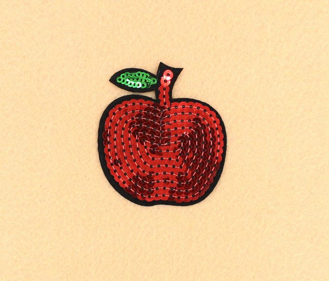 Apple Patch Sequin Patch Iron on Patch DIY Patch Embroidered Etsy