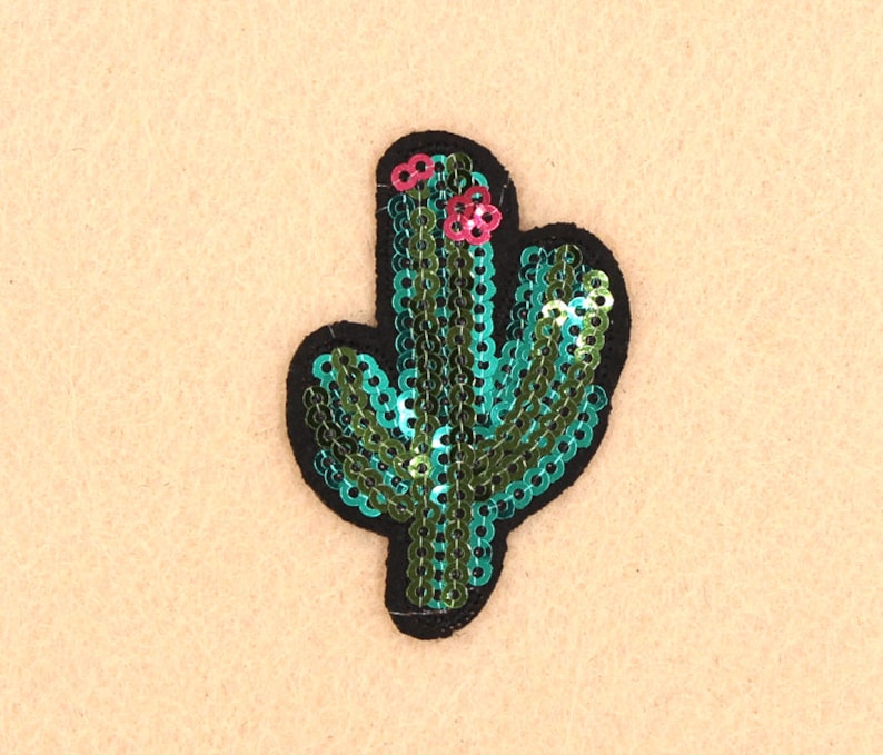 Baltimore Mall Cactus Patch Sequin Iron DIY on 1 year warranty Embroidered Pa