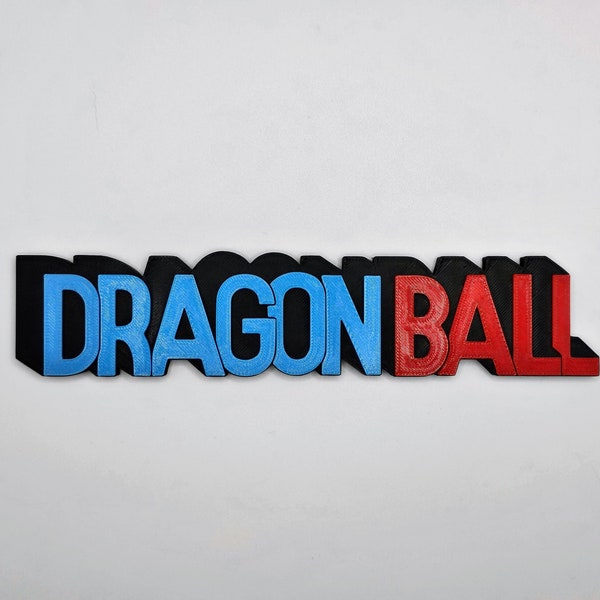 Logo Dragon Ball en PLA - Noir, Bleu et Rouge, impression 3D, cadeau, retro, année 80