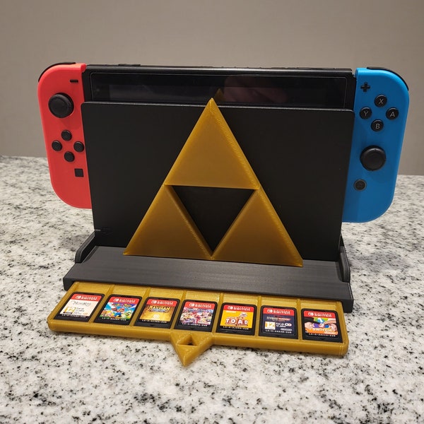 Support Zelda pour Dock de Nintendo Switch Triforce rangement 14 jeux
