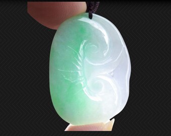 Elegant Splash of Apple Green fine Jadeite Jade Pendant 'A' Grade Untreated 31mm