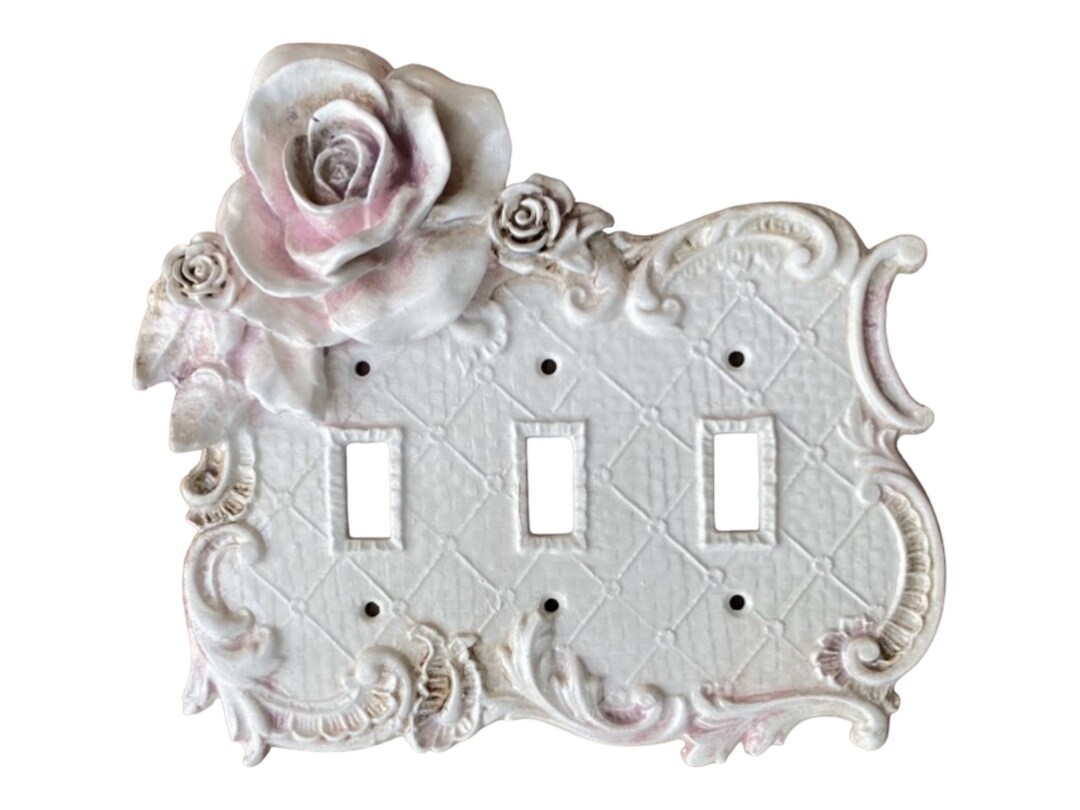 Rose 3 Switch Rocker Wall Socket Cover Plate Etsy