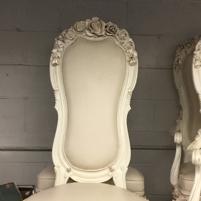 One Dining Chair- Roses -french- Solid Wood- Carved- New Upholstery - Etsy