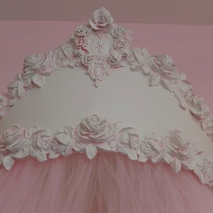 Bed crown rose Teester Valance Cornice Canopy for drapery