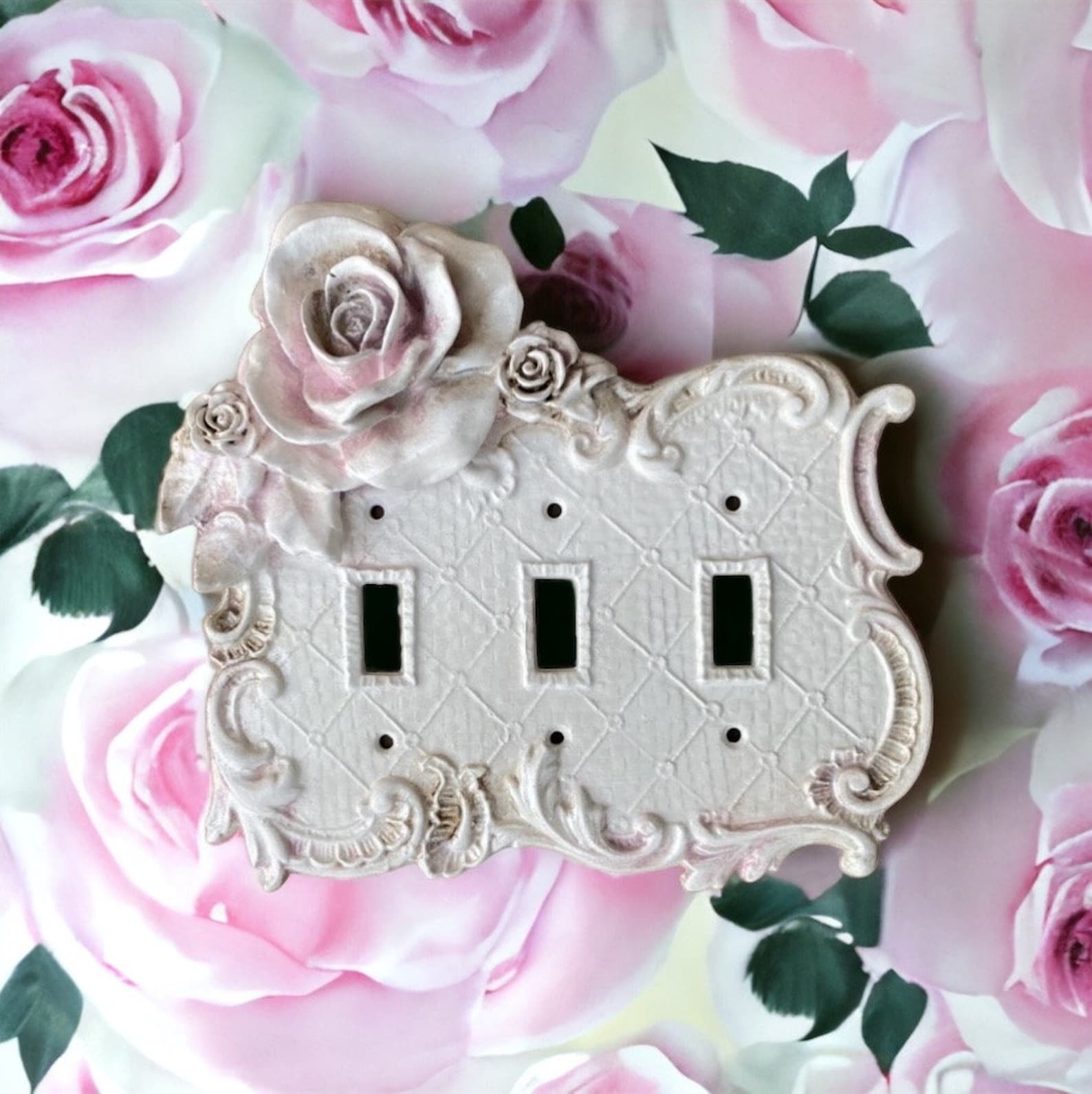 Rose 3 Switch Rocker Wall Socket Cover Plate - Etsy
