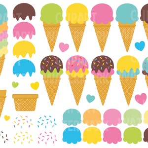 Ice Cream Clip Art, Cone, Scoops, Dessert, Ice Cream Party Clipart