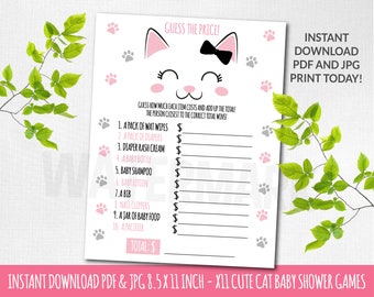 Cat Baby Shower Games, x 11 jpg en pdf - Cat Baby Shower Games, 8,5x11 inch kitty baby shower games, raad de prijs