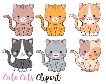 Chats Clipart, Mignons Chatons et Chats Clip art, Animaux De Compagnie Clipart, Vector Clipart Pet Illustrations, SVG, PNG, 58 images, Utilisation commerciale