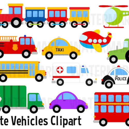 Transportation Clipart Community Vehicles Cars Clip Art - Etsy
