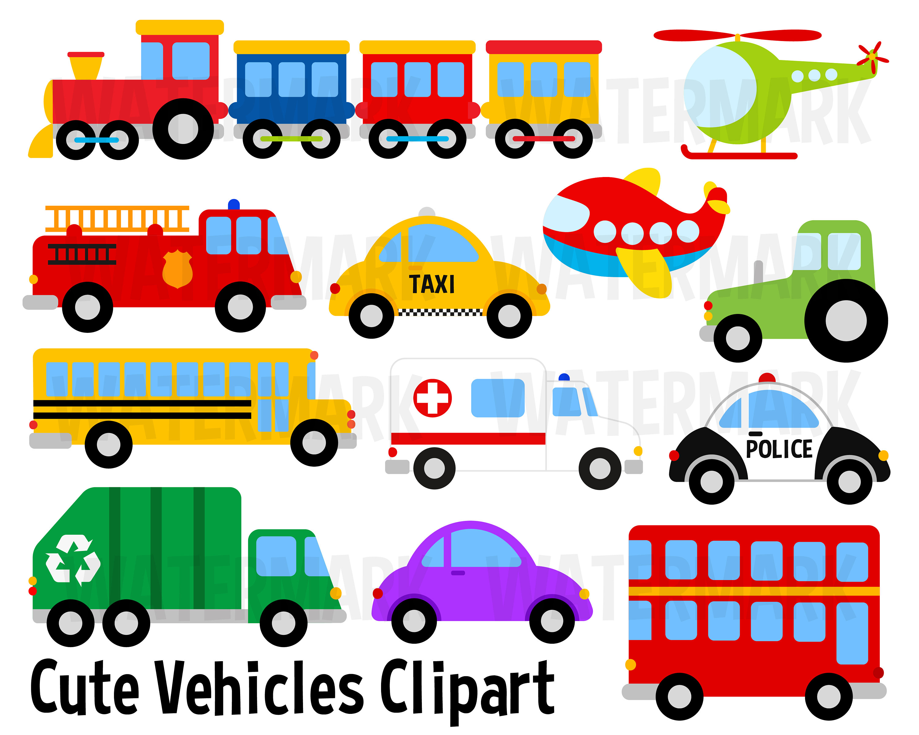 Transportation Clipart Community Vehicles Cars Clip Art | Etsy