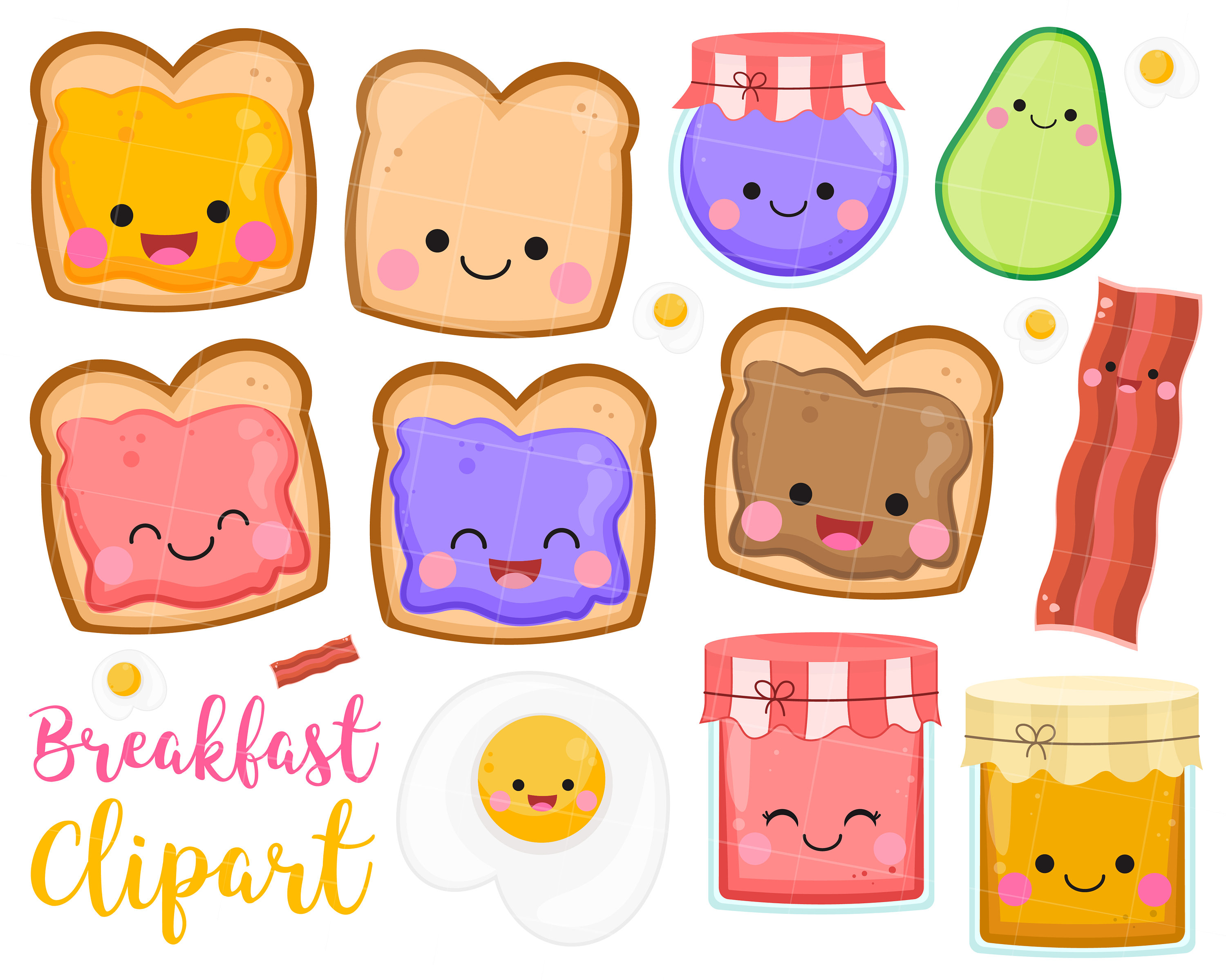 toast and jam clipart