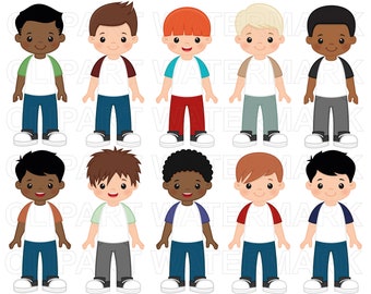Kinderen Clipart, Little Boy Clipart graphics, Leuke clipart, vrienden clipart, planner stickers, Raglan clipart, Raglan, Honkbal, png svg