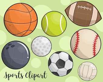 Sports Clipart, Baseball clipart, football, Baseball, Basketball, Soccer, golf clipart, commercial use svg and png