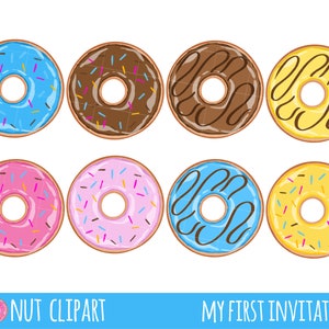 Donut Clipart - cute donut clipart - Pastry Download - Instant Download - Junk Food - Breakfast - Sweet food - PNG, SVG instant download