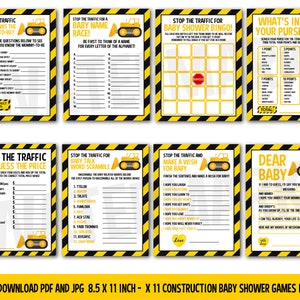 Bouw Baby Shower Games, Under Construction Baby Shower, 11 jpg en pdf Baby Under Construction Baby Shower, Baby Shower Games